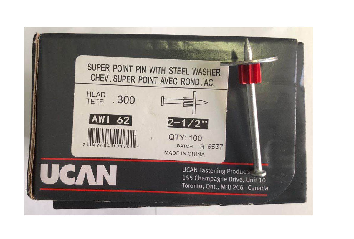 2-1/2'' SUPER POINT PIN WITH STEEL WASHER 100 PCS