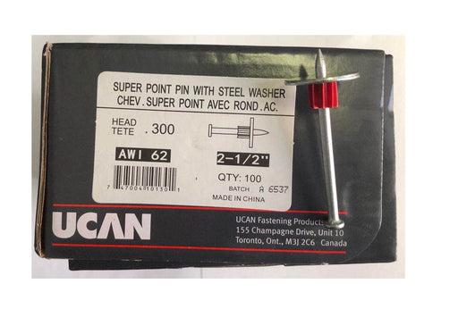 2-1/2'' SUPER POINT PIN WITH STEEL WASHER 100 PCS