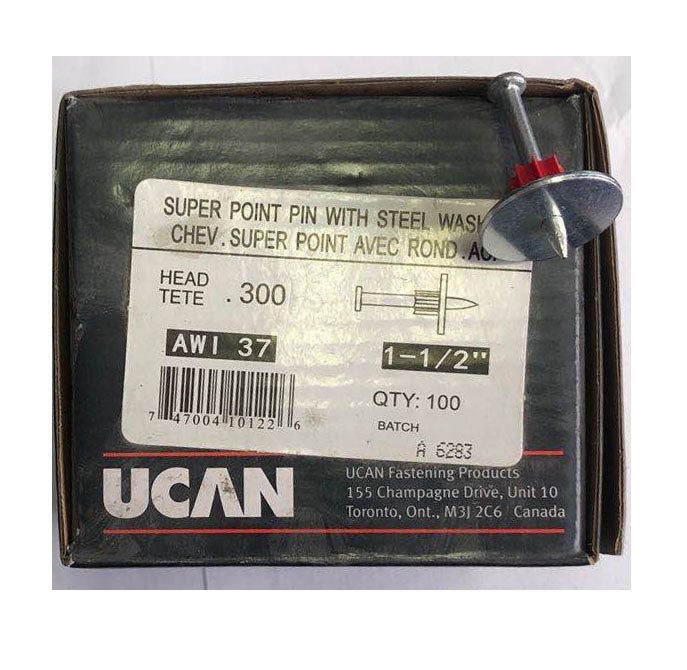 1-1/2'' SUPER POINT PIN WITH STEEL WASHER 100 PCS