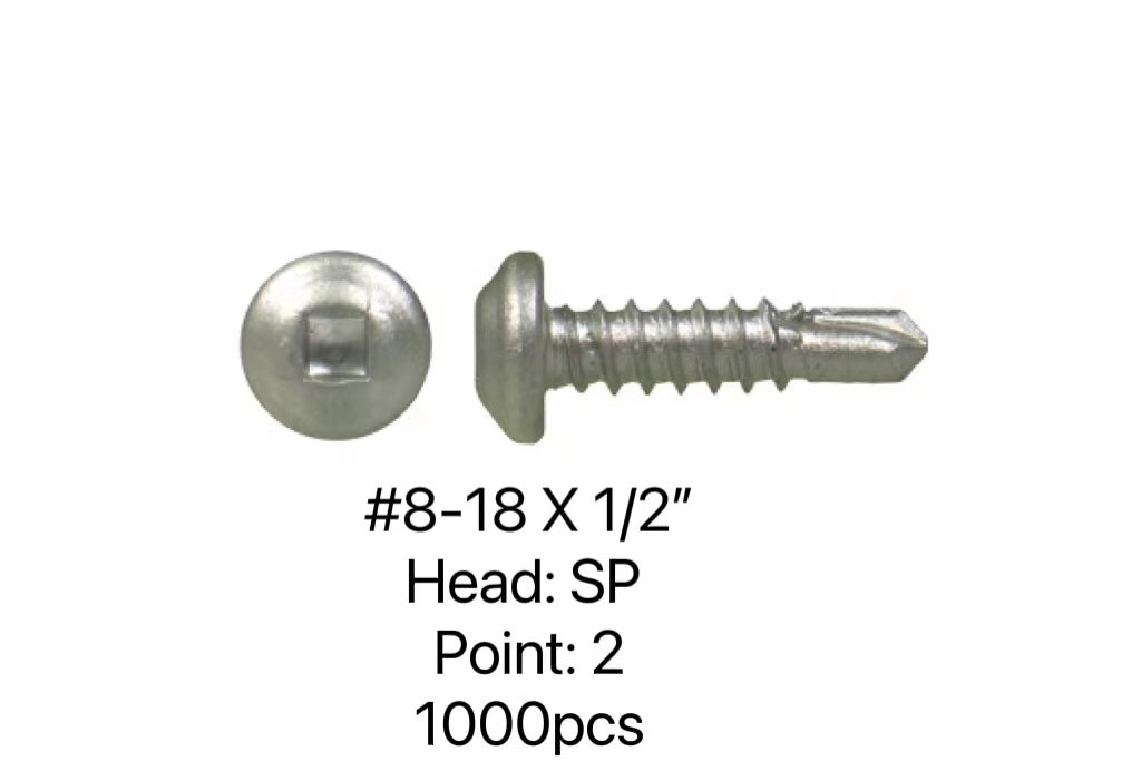 SP/2 U-DRILLS STAINLESS STEEL SELF DRILL SCREW #8-18 X 1/2"- 1000PCS/JUG