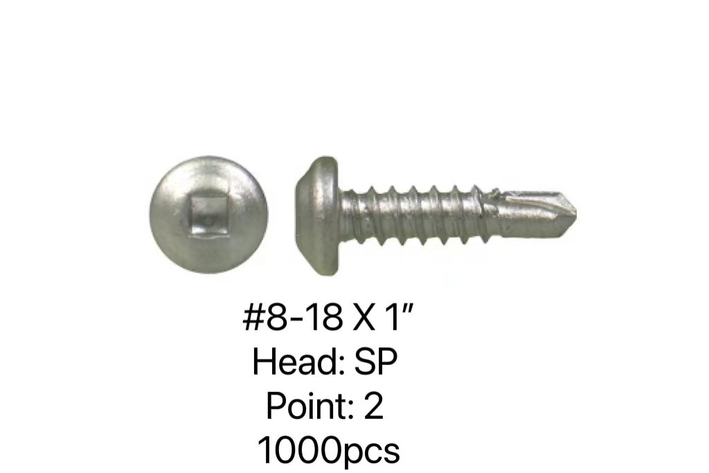 SP/2 U-DRILLS STAINLESS STEEL SELF DRILL SCREW #8-18 X 1"- 1000PCS/JUG