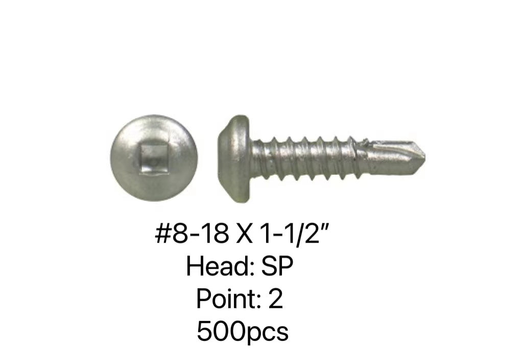 SP/2 U-DRILLS STAINLESS STEEL SELF DRILL SCREW #8-18 X 1-1/2"- 500PCS/JUG