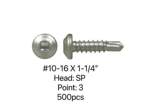 SP/3 U-DRILL STAINLESS STEEL SELF DRILL SCREWS #10-16 X 1-1/4" - 500PCS/JUG