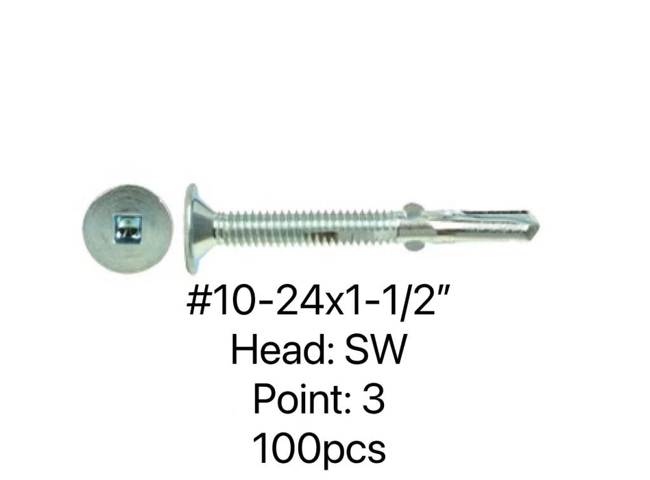 SW/3 U-DRILL SELF DRILL SCREWS #10-24 X 1-1/2" - 100PCS