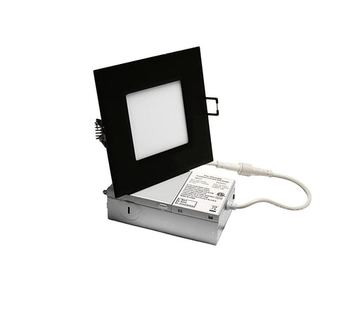 4" 10W SQUARE RECESSED LED PANEL LIGHT WITH JUNCTION BOX- BLACK TRIM (3 COLORS: 3000K, 4000K, 5000K)