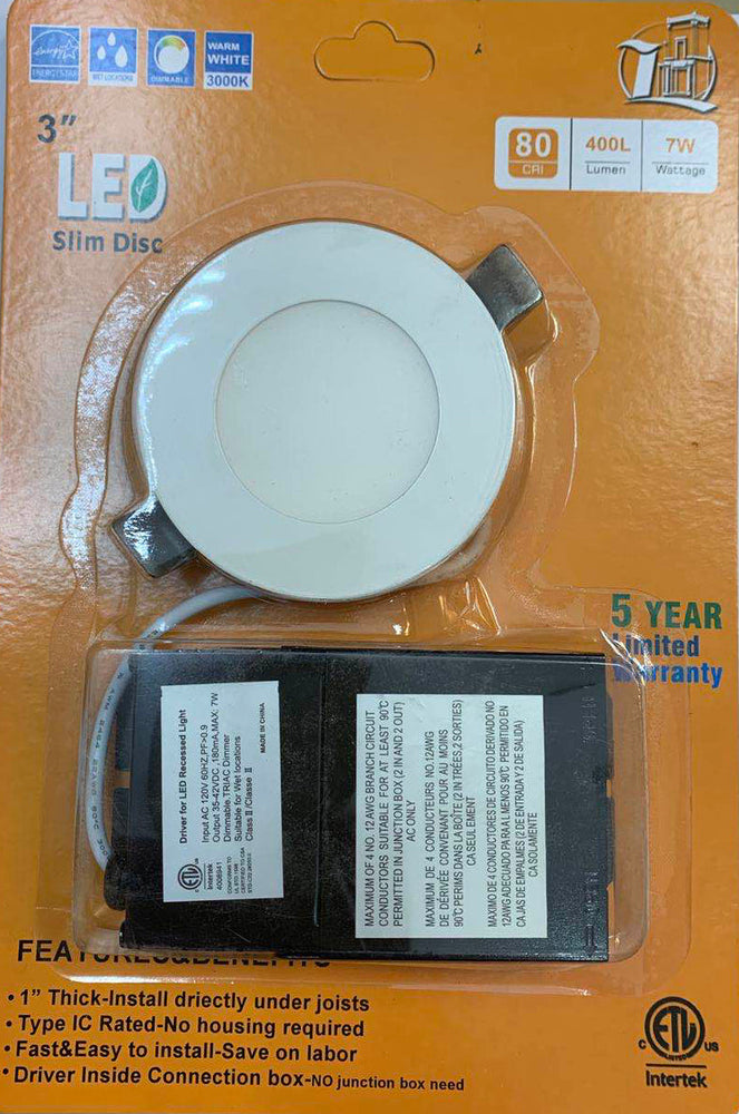 3'' LED POT LIGHT 3000K WITH JUNCTION BOX