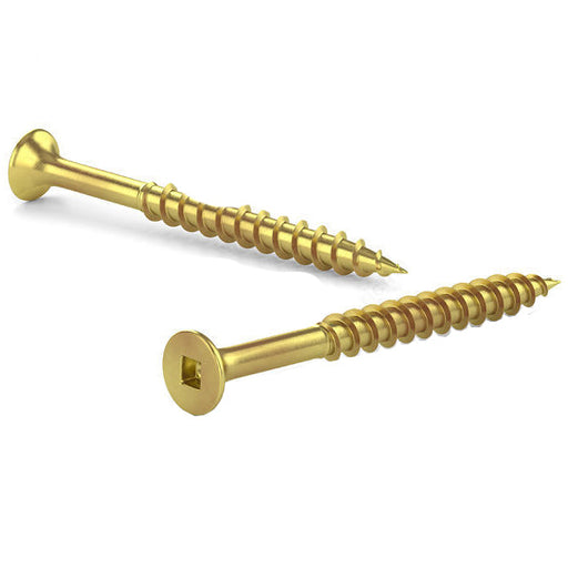 #10*3-1/2'' YELLOW ZINC SCREW - SQUARE DRIVE (1 POUND)