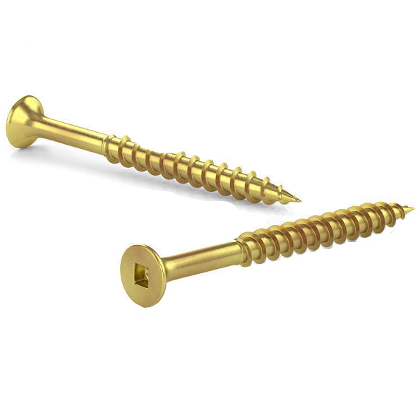 #10*3-1/2'' YELLOW ZINC SCREW - SQUARE DRIVE (1 POUND)