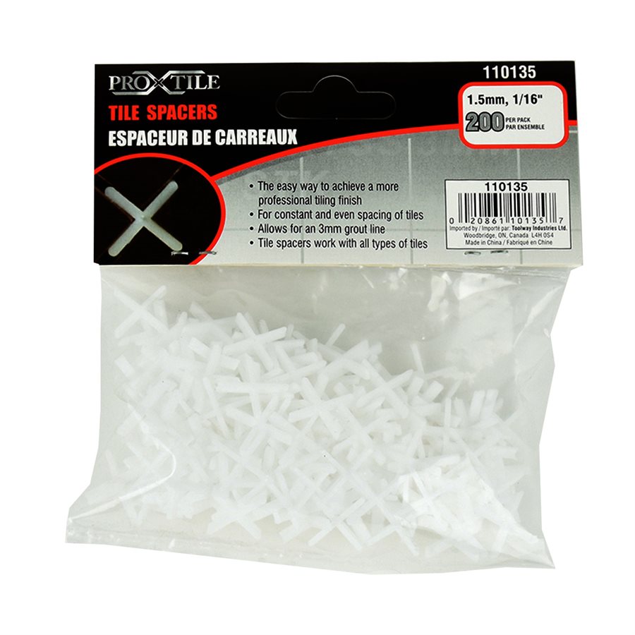 1/16'' (1.5 mm) TILE SPACER (200 pcs)