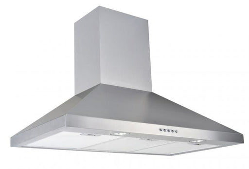 36" STAINLESS STEEL WALL HOOD - 3 SPEEDS - PUSH BUTTON - LED LIGHT - WITH ALUMINUM FILTER - 400 CFM - 7 Sones