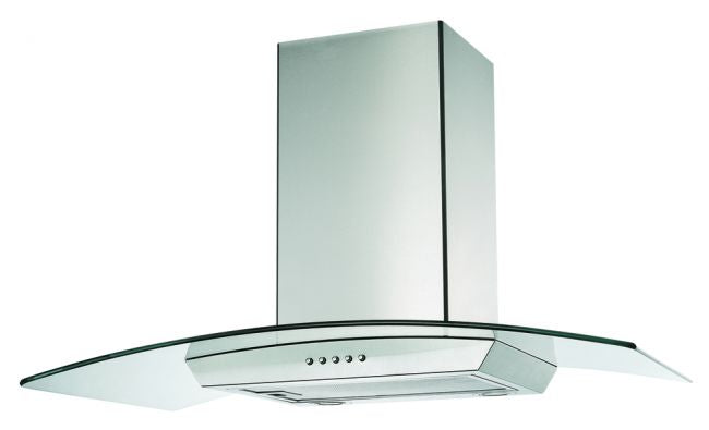 36" STAINLESS STEEL GLASS HOOD - 3 SPEEDS - PUSH BUTTON - LED LIGHT - WITH ALUMINUM FILTER