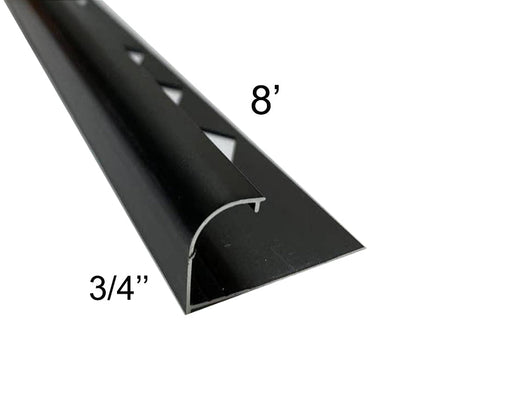 3/4''*8' METAL SEMI-ROUND CHANNEL SATIN BLACK
