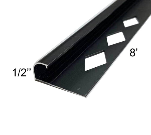 1/2''*8' METAL SEMI-ROUND CHANNEL SATIN BLACK