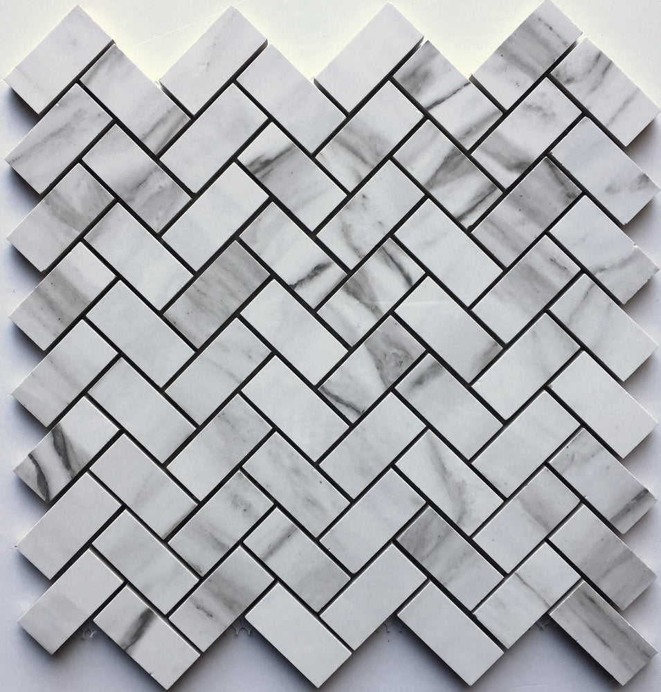 1x2 Fusion White Herringbone