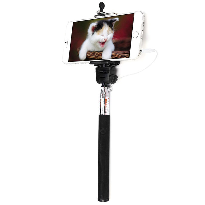 Z07 - 5S 3.5mm USB Cable Connection Extendable Self Portrait Selfie Handhold Stick Monopod with Adjustable Holder