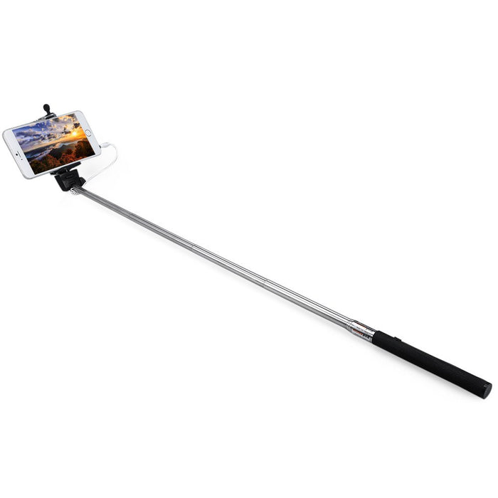Z07 - 5S 3.5mm USB Cable Connection Extendable Self Portrait Selfie Handhold Stick Monopod with Adjustable Holder