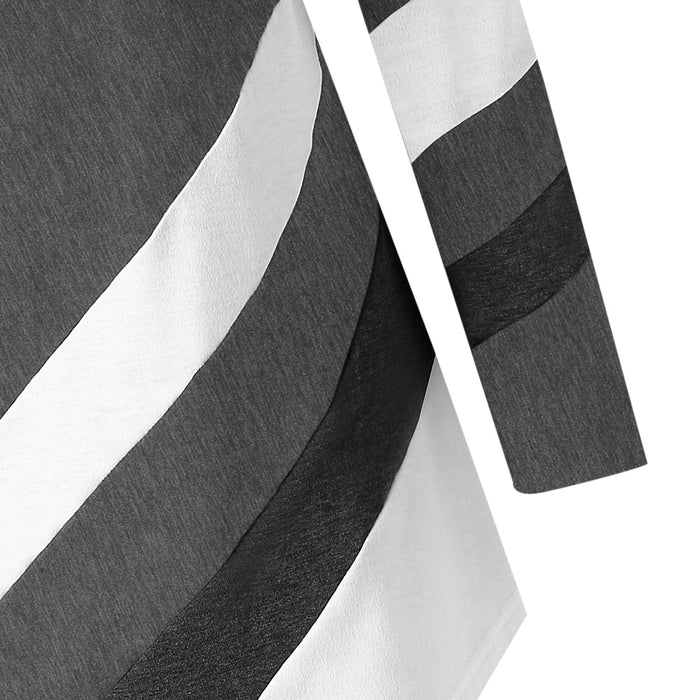 Plus Size Striped Asymmetrical Tunic Top