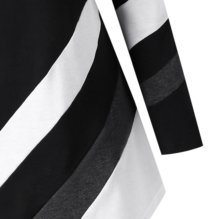 Plus Size Striped Asymmetrical Tunic Top