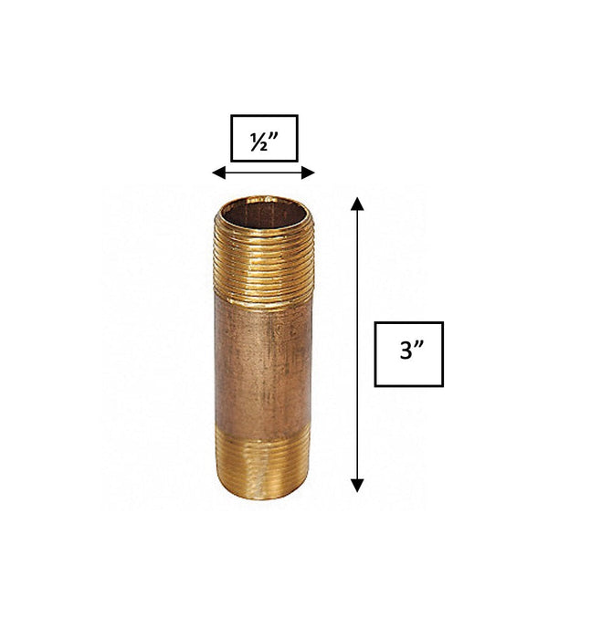 BRASS NIPPLE 1/2" X 3"