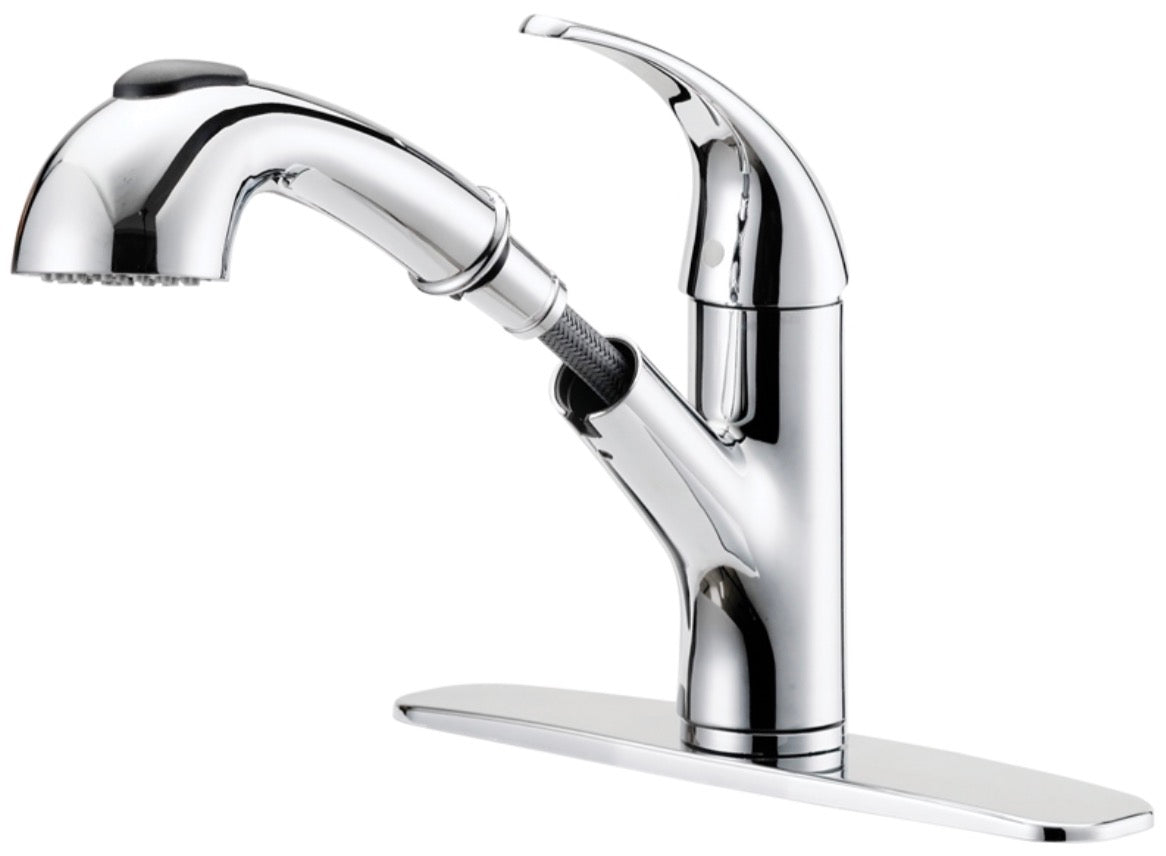 CHROME PULL-OUT KITCHEN FAUCET
