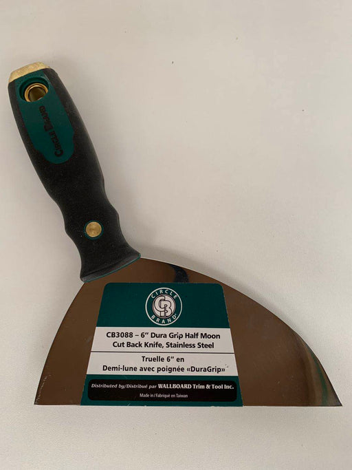 6'' DURA GRIP HALF MOON CUT BACK KNIFE, STAINLESS STEEL