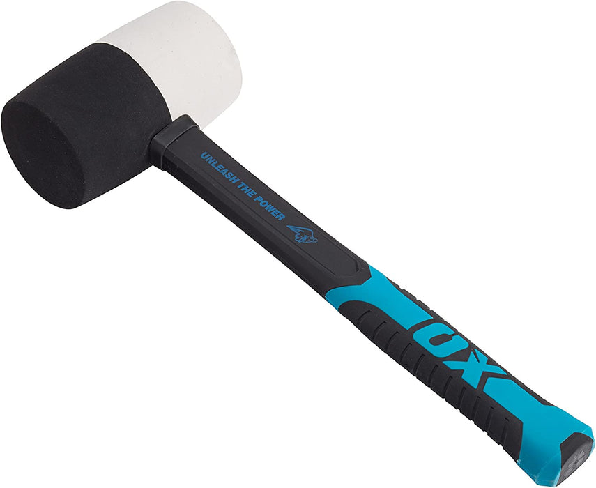 COMBINATION RUBBER MALLET - NON-MARKING RUBEBR MALLET HAMMER WITH FIBERGLASS HANDLE (32OUNCE)