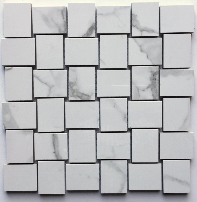 2x2 Statuario Basketweave