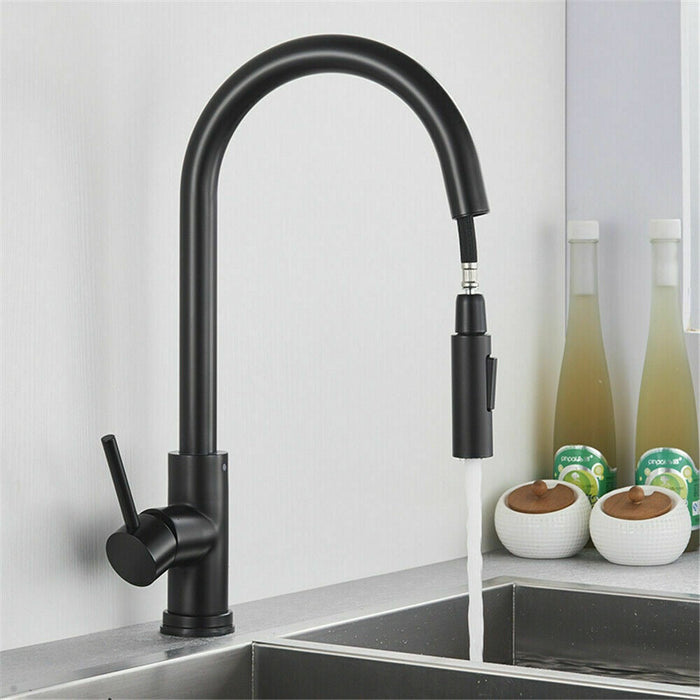 Quality Black Sink Faucet steel mixer faucet  with pull out Sprayer