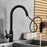 Quality Black Sink Faucet steel mixer faucet  with pull out Sprayer