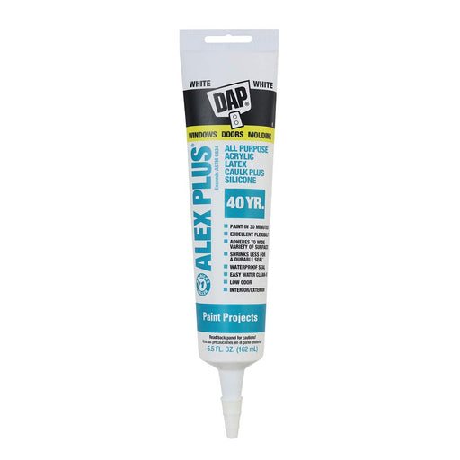 Dap 18128 Alex Plus Acrylic Latex Caulk Plus Silicone, 10.1-Ounce
