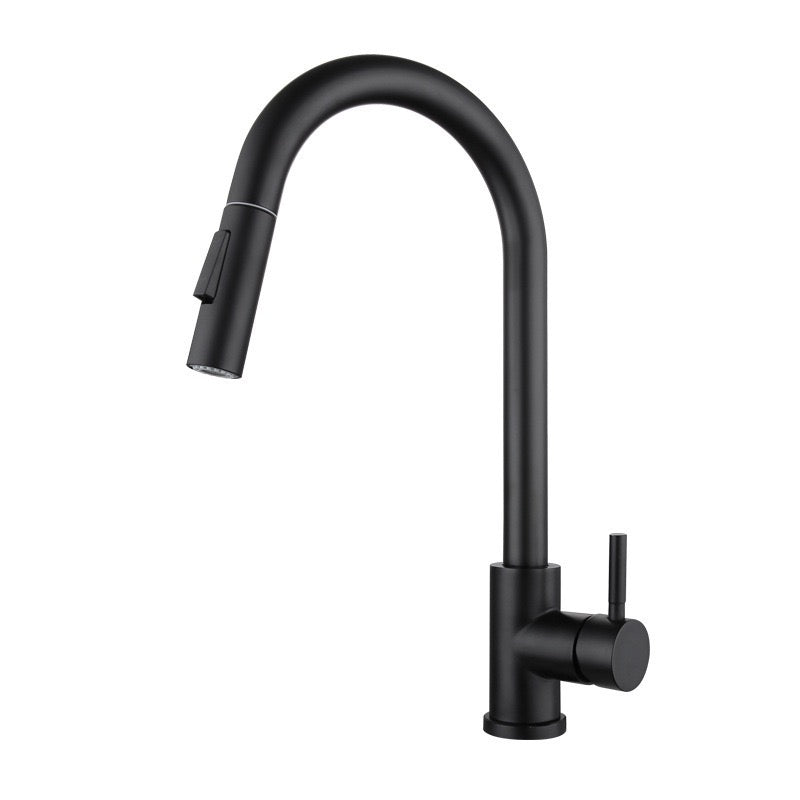 Quality Black Sink Faucet steel mixer faucet  with pull out Sprayer