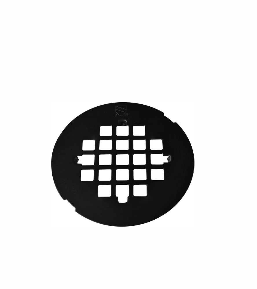 SNAP-IN SHOWER STRAINER (MATTE BLACK ROUND)