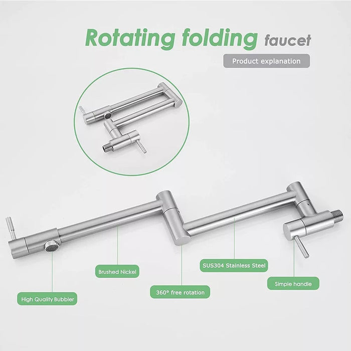 Quality Sink Faucet Stainless steel brushed folding rotation kitchen sink faucet