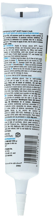Dap 18128 Alex Plus Acrylic Latex Caulk Plus Silicone, 10.1-Ounce