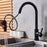 Quality Black Sink Faucet steel mixer faucet  with pull out Sprayer