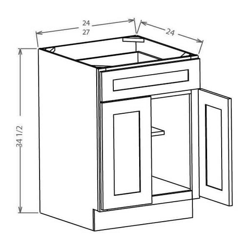 York Antique White - Double Door Single Drawer Bases