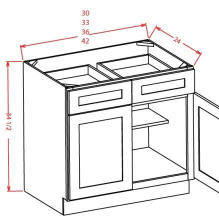 York Chocolate- Double Door Double Drawer Bases