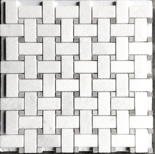 Basketweave Carrera Kitchen Backsplash Tiles