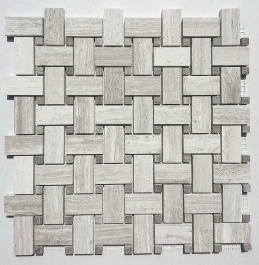 Basketweave Wooden Grey Kitchen Backsplash Tiles