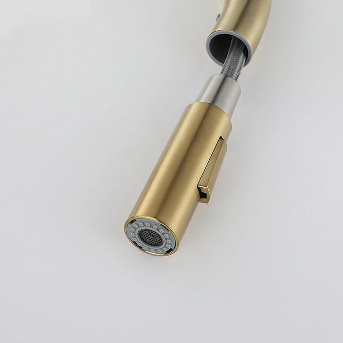 Quality kitchen Sink Faucet Gold stainless steel mixer faucet  with pull out Sprayer