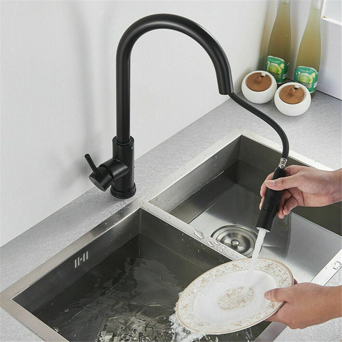 Quality Black Sink Faucet steel mixer faucet  with pull out Sprayer