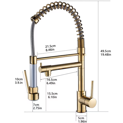 Quality Rose Gold and White Kitchen Faucet with Pull Down Sprayer