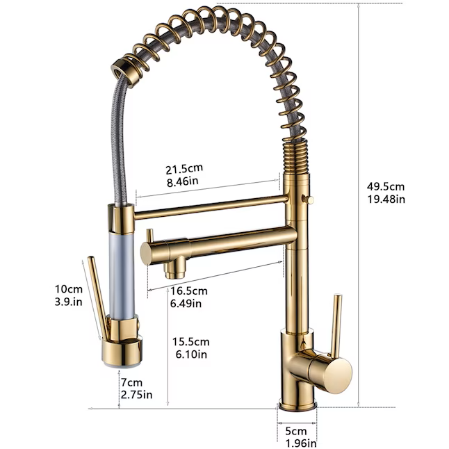 Quality Rose Gold and White Kitchen Faucet with Pull Down Sprayer