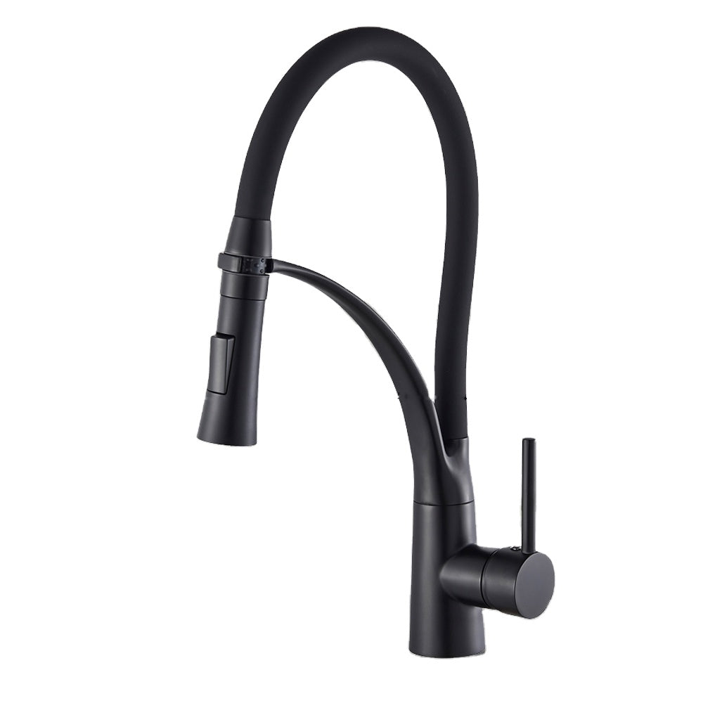 Lina Faucets Pull Out Spray Nozzle Kitchen Sink Taps - Versatile Functionality in Matte Black