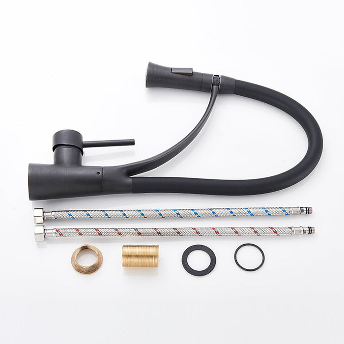 Lina Faucets Pull Out Spray Nozzle Kitchen Sink Taps - Versatile Functionality in Matte Black