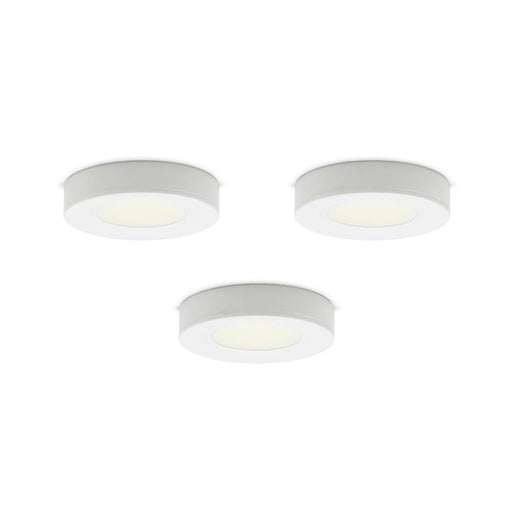 Dals Lighting K3LEDRDP18-WH Kit of 3x 1,4W LED 2 in 1 plastic puck lights with plug-in driver - White