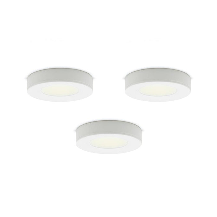 Dals Lighting K3LEDRDP18-WH Kit of 3x 1,4W LED 2 in 1 plastic puck lights with plug-in driver - White