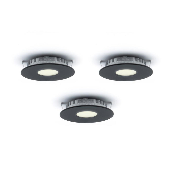 Dals Lighting K4001-BK Kit of 3 LED Superpuck Recess, 1.6W, 3000k, 168 Lumens - BK