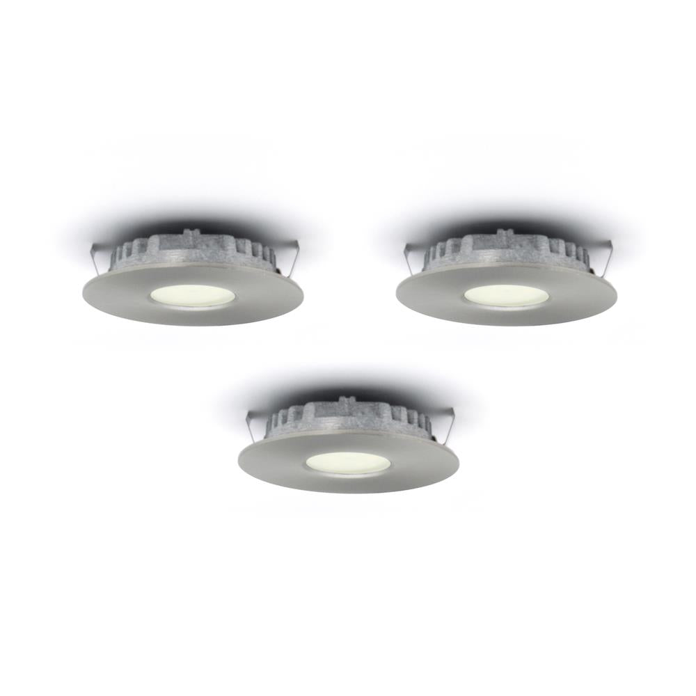 Dals Lighting K4001-SN Kit of 3 LED Superpuck Recess, 1.6W, 3000k, 168 Lumens - SN