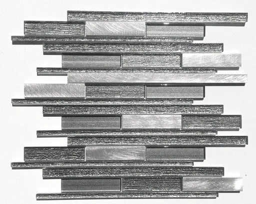 Random Strip Grey Sparkle Kitchen Backsplash Tiles
